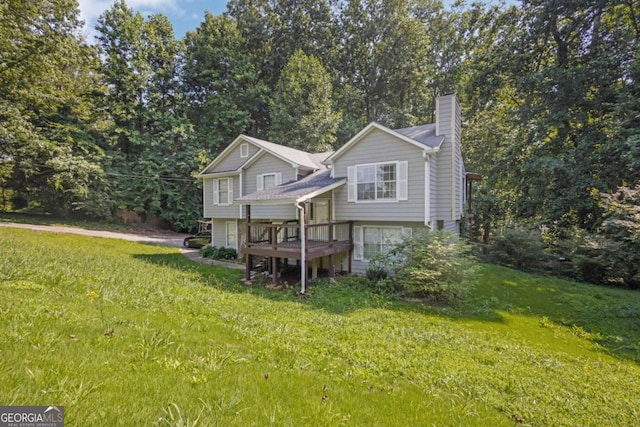 3860 Paint Cir, Douglasville, GA 30135 - view of front of home featuring a chimney and a front yard