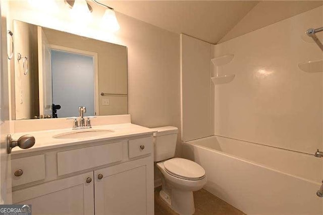 1057 Towne Mill Xing, Canton, GA 30114 - full bath with vanity,  shower combination, and lofted ceiling