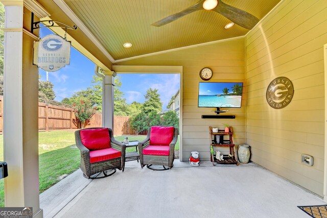 2325 Lake Cove Ct, Buford, GA 30519 - view of patio featuring ceiling fan