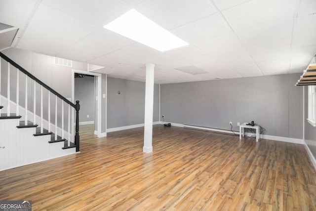15 Cedar Ln E, Newnan, GA 30263 - finished below grade area with wood finished floors, stairs, and baseboard heating