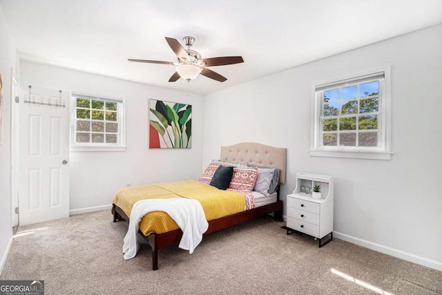 15 Cedar Ln E, Newnan, GA 30263 - carpeted bedroom with baseboards and ceiling fan