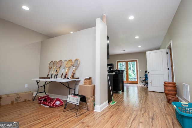 304 Wooded Glen Ln, Carrollton, GA 30117 - hall featuring wood finished floors and recessed lighting