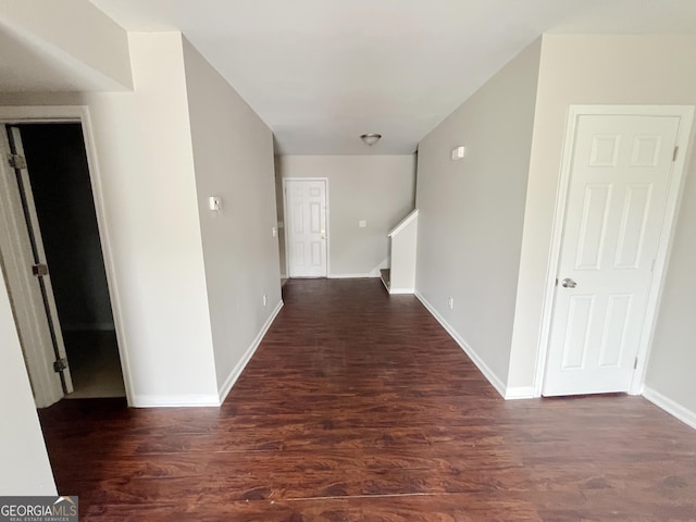 1050 Wheel House Ln Unit A, Monroe, GA 30655 - hallway featuring dark wood-type flooring and baseboards