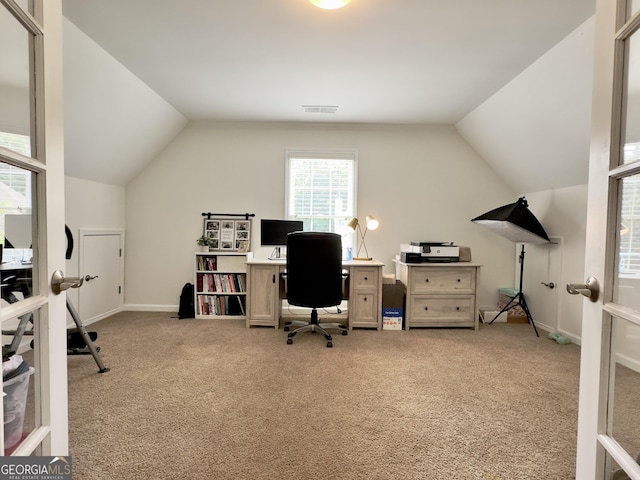 48 Red Bud Ln, Dallas, GA 30132 - office with light colored carpet and lofted ceiling