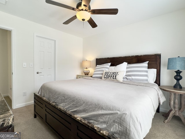 48 Red Bud Ln, Dallas, GA 30132 - bedroom with light carpet and a ceiling fan