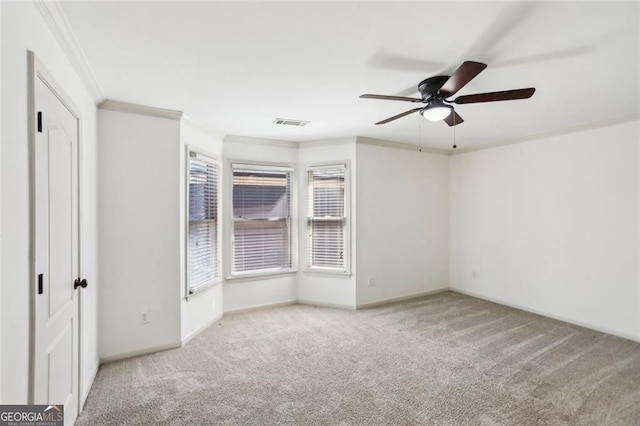 2108 Main St NW, Atlanta, GA 30318 - unfurnished bedroom with ornamental molding, carpet flooring, and ceiling fan