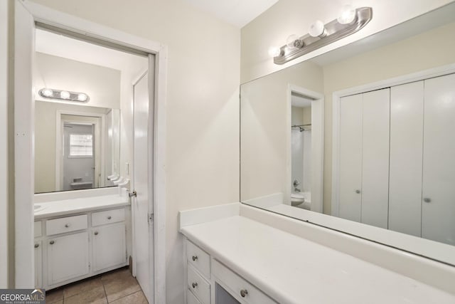 1517 Indian Forest Trl, Stone Mountain, GA 30083 - full bath with vanity and tile patterned flooring