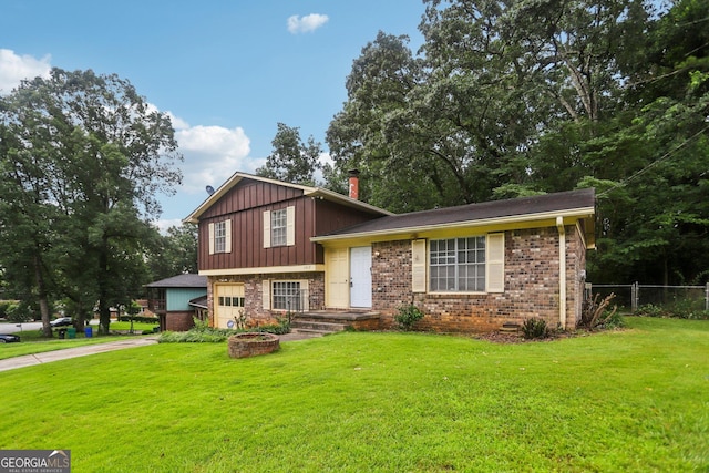 1517 Indian Forest Trl, Stone Mountain, GA 30083 - split level home with a garage, concrete driveway, brick siding, and board and batten siding