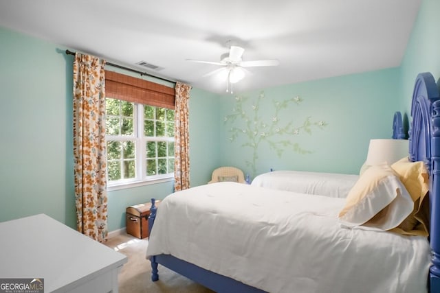 6380 Bannerhorn Run, Alpharetta, GA 30005 - bedroom featuring carpet floors and a ceiling fan
