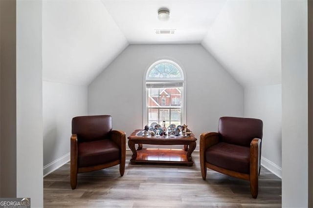 1147 Scenic Park Trl, Lawrenceville, GA 30046 - living area with wood finished floors and lofted ceiling