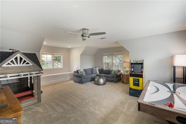 13520 Providence Lk, Alpharetta, GA 30004 - playroom featuring carpet and a ceiling fan