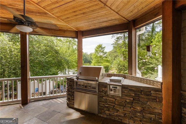 13520 Providence Lk, Alpharetta, GA 30004 - view of patio / terrace featuring area for grilling and a ceiling fan