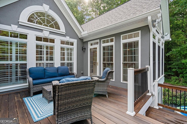 9125 Patrick Pl, Winston, GA 30187 - wooden terrace with an outdoor living space