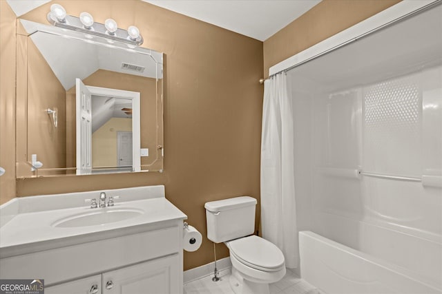 9125 Patrick Pl, Winston, GA 30187 - bathroom featuring vanity and shower / bath combination with curtain