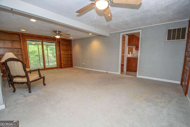 195 Hudgen Rd, Newnan, GA 30265 - unfurnished room featuring a textured ceiling, carpet, a ceiling fan, and recessed lighting