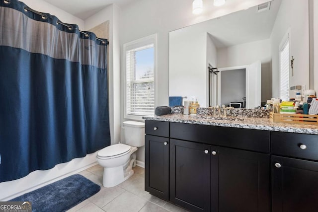 2520 Carmel Way, Alpharetta, GA 30009 - bathroom featuring vanity, tile patterned floors, and shower / tub combo