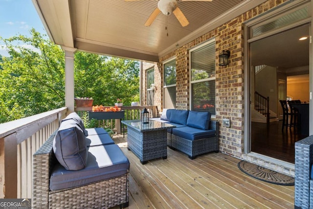 2520 Carmel Way, Alpharetta, GA 30009 - wooden terrace featuring an outdoor hangout area and ceiling fan