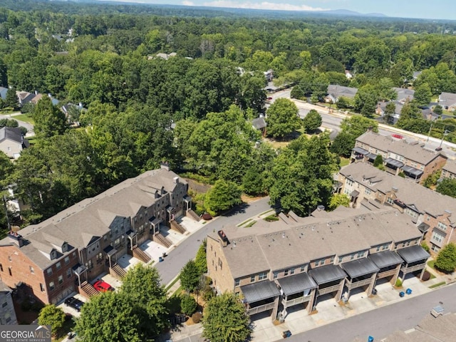 2520 Carmel Way, Alpharetta, GA 30009 - aerial view of property and surrounding area featuring a heavily wooded area and nearby suburban area