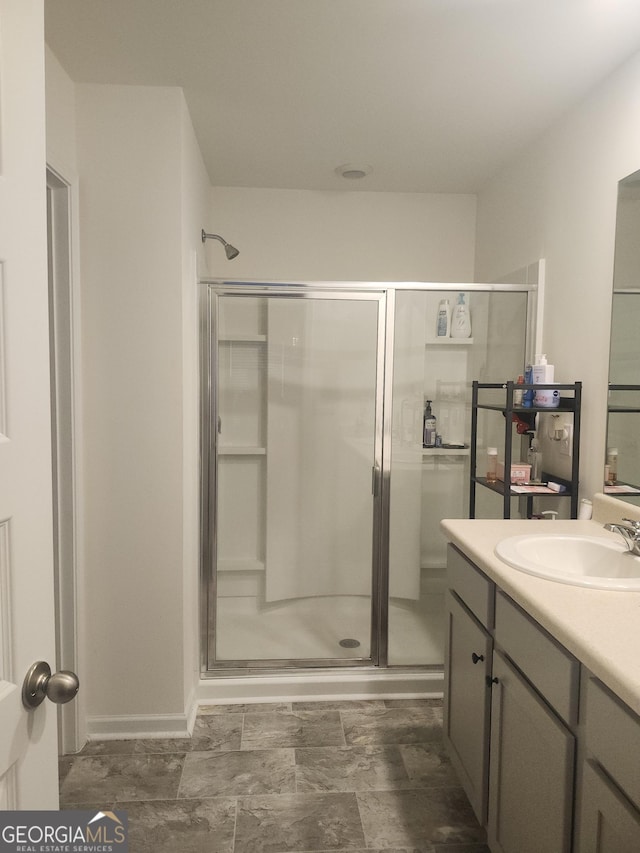 160 Grafton St, Hampton, GA 30228 - bathroom featuring vanity and a stall shower