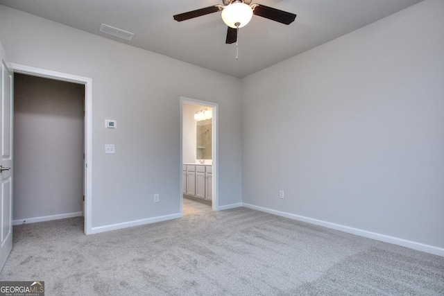 117 Greenview Ct Unit 1302, Homer, GA 30547 - unfurnished bedroom featuring light colored carpet, a ceiling fan, and ensuite bathroom
