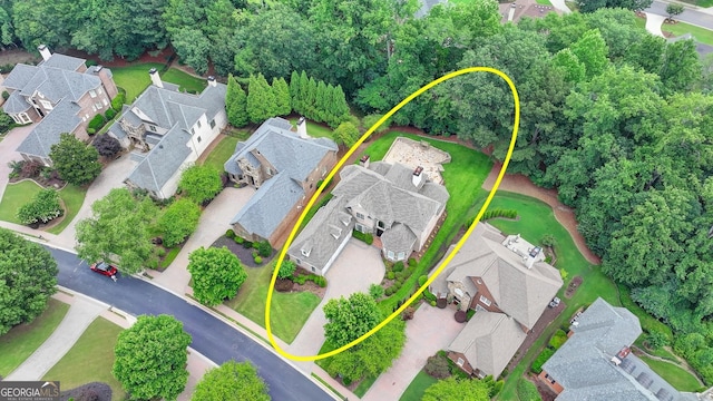 8230 Royal Melbourne Way, Duluth, GA 30097 - aerial view of residential area with property boundaries highlighted