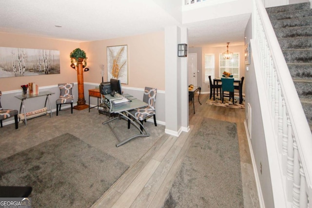 1964 Cutters Mill Way, Lithonia, GA 30058 - office with wood finished floors and a chandelier