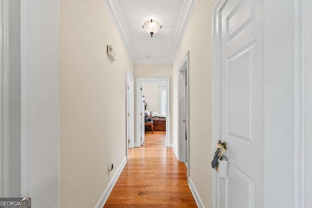 262 Pinnacle Pointe Dr, Rocky Face, GA 30740 - corridor with light wood-type flooring and crown molding