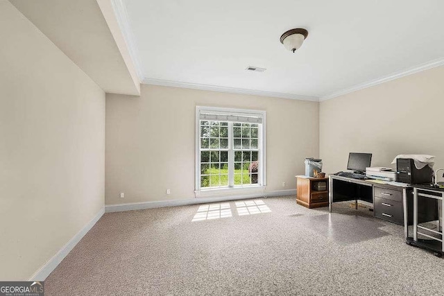 262 Pinnacle Pointe Dr, Rocky Face, GA 30740 - home office with crown molding and light colored carpet
