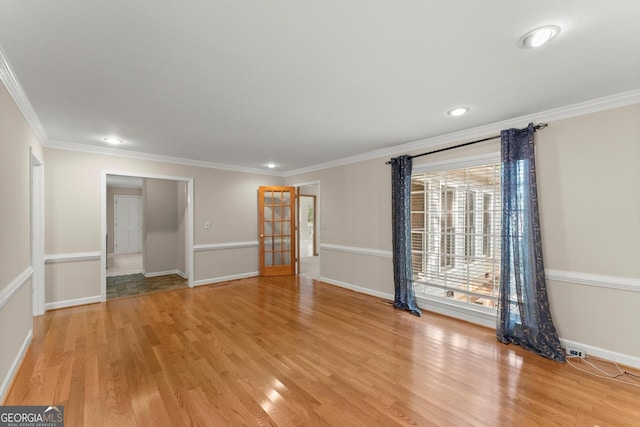 1655 Oak Crest Ct, Marietta, GA 30066 - unfurnished room featuring light wood finished floors, crown molding, and recessed lighting