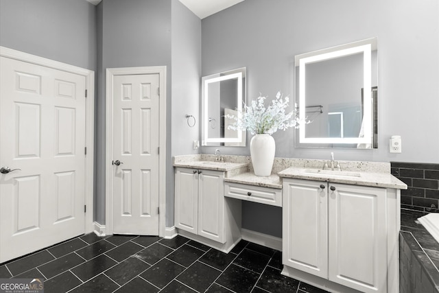 1065 Beacon Hill Xing, Alpharetta, GA 30005 - full bathroom with double vanity and tile patterned flooring