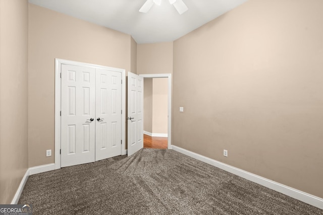 1065 Beacon Hill Xing, Alpharetta, GA 30005 - unfurnished bedroom with carpet floors, a closet, and ceiling fan