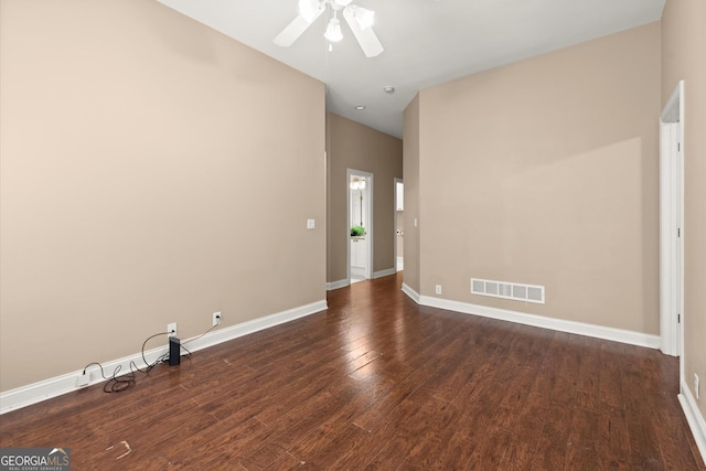 1065 Beacon Hill Xing, Alpharetta, GA 30005 - empty room with dark wood-style floors and ceiling fan