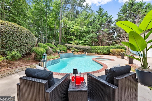 1065 Beacon Hill Xing, Alpharetta, GA 30005 - view of pool featuring an in-ground hot tub and a patio