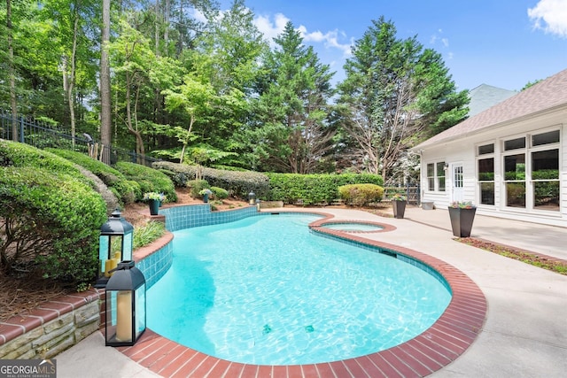 1065 Beacon Hill Xing, Alpharetta, GA 30005 - view of pool with an in-ground hot tub and a patio area