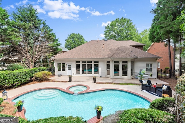 1065 Beacon Hill Xing, Alpharetta, GA 30005 - view of swimming pool with an in-ground hot tub and a patio area