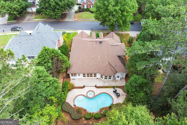 1065 Beacon Hill Xing, Alpharetta, GA 30005 - view from above of property with a pool