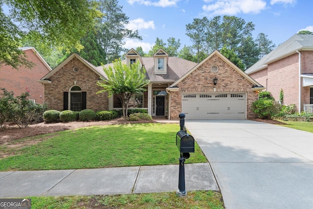 1065 Beacon Hill Xing, Alpharetta, GA 30005 - traditional home with brick siding, an attached garage, a front yard, and concrete driveway