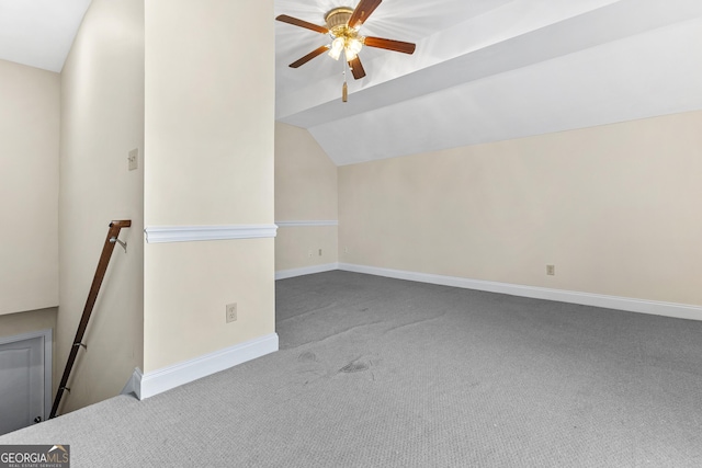 408 Dixieland Dr, Byron, GA 31008 - bonus room with carpet, a ceiling fan, and vaulted ceiling