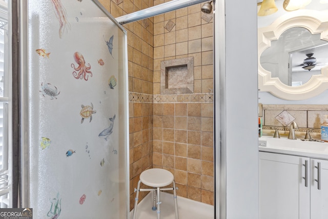 408 Dixieland Dr, Byron, GA 31008 - full bathroom with a shower stall and vanity