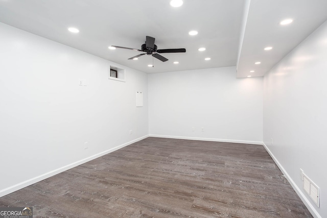 5491 Hiram Rd, Powder Springs, GA 30127 - spare room featuring recessed lighting, a ceiling fan, and wood finished floors
