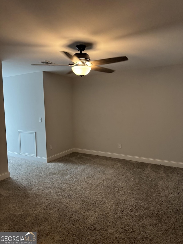 3891 Valley View Ct, Gainesville, GA 30501 - unfurnished room with a ceiling fan and dark colored carpet
