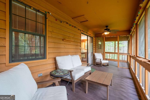 71 Cohutta Forest Rd Unit 9, Chatsworth, GA 30705 - sunroom featuring a ceiling fan