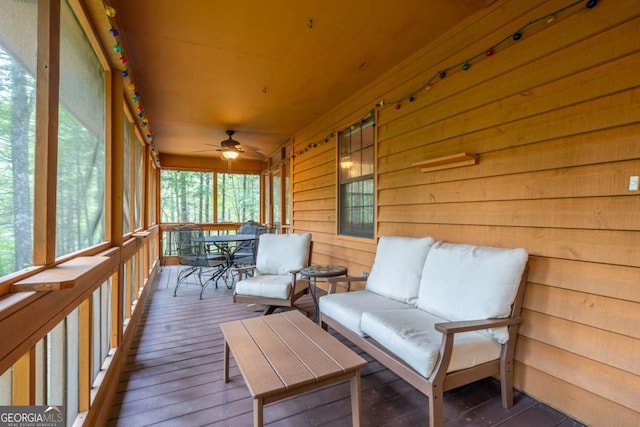 71 Cohutta Forest Rd Unit 9, Chatsworth, GA 30705 - sunroom with healthy amount of natural light and a ceiling fan