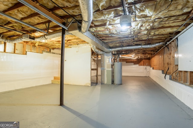 356 Waterway Trl, Powder Springs, GA 30127 - unfinished basement featuring gas water heater