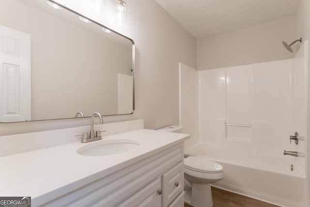 356 Waterway Trl, Powder Springs, GA 30127 - full bath featuring vanity, washtub / shower combination, and wood finished floors