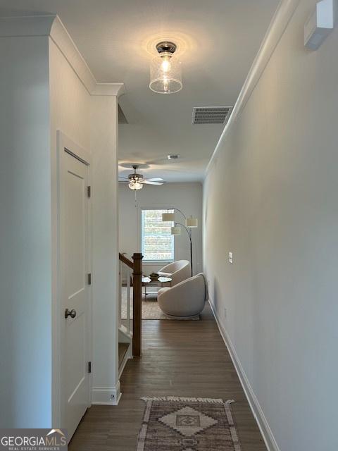 322 Heron St, Ball Ground, GA 30107 - hallway featuring wood finished floors
