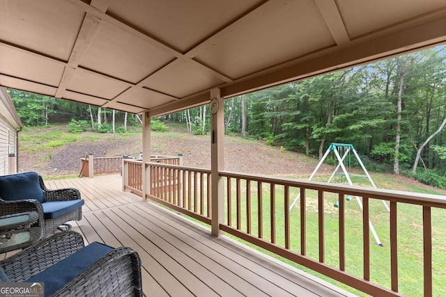 329 Summer Glen Rd, Dahlonega, GA 30533 - wooden deck with a lawn