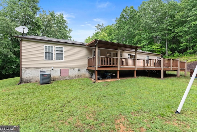 329 Summer Glen Rd, Dahlonega, GA 30533 - rear view of property with a lawn and a deck