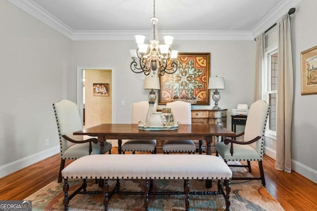 2118 Chatham, Dalton, GA 30720 - dining room featuring a chandelier, wood finished floors, and crown molding