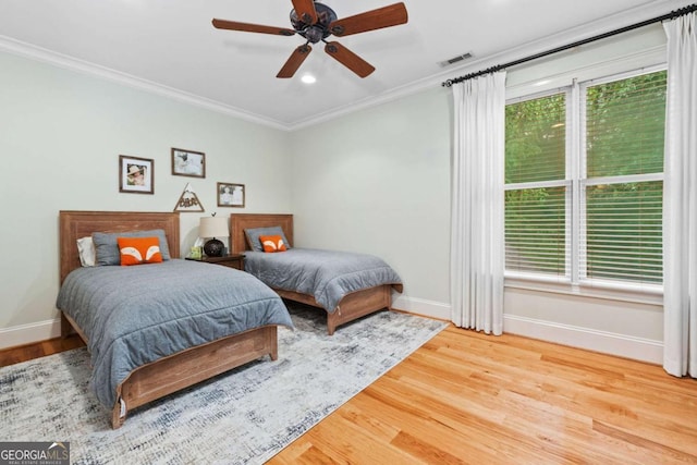 2118 Chatham, Dalton, GA 30720 - bedroom featuring ornamental molding, wood finished floors, recessed lighting, and ceiling fan